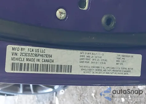 2023 Dodge Challenger Srt Hellcat Jailbreak from USA, damaged, VIN 2C3CDZC96PH679394